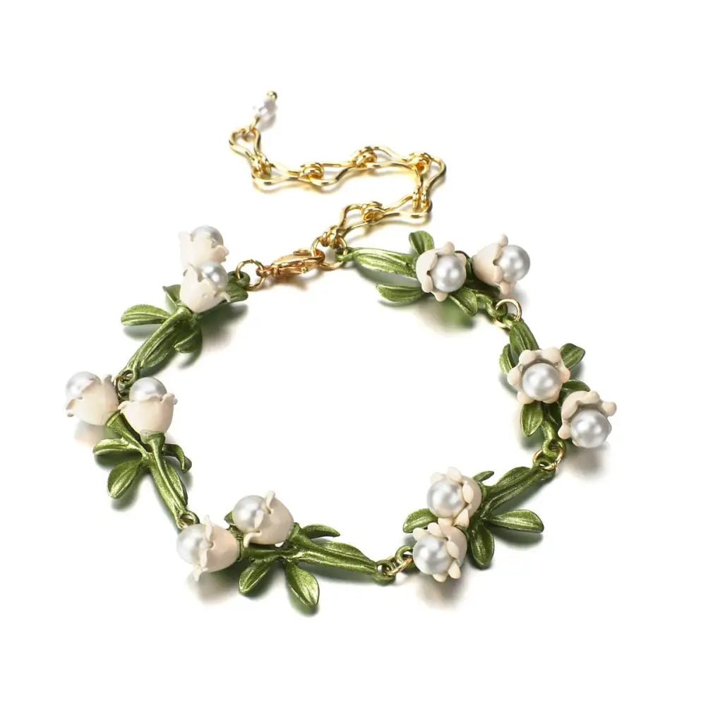 Lily Of The Valley Pearl Bracelet for Whimsical Jewelry Lovers - Cosparty