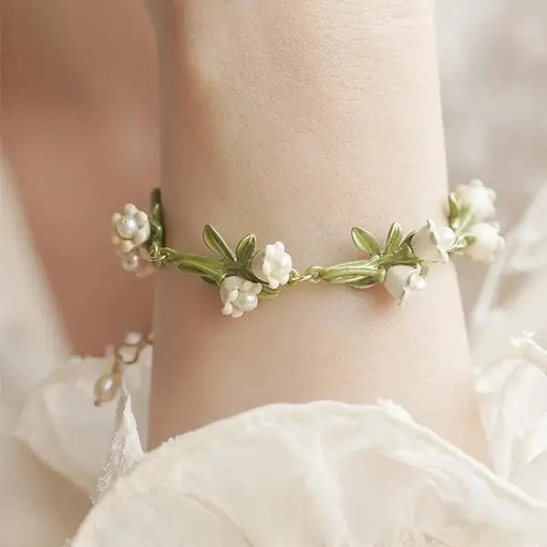 Lily Of The Valley Pearl Bracelet for Whimsical Jewelry Lovers - Cosparty