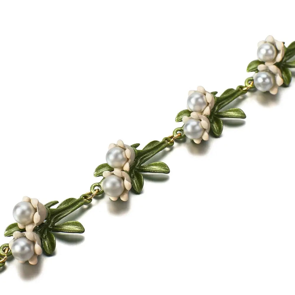 Lily Of The Valley Pearl Bracelet for Whimsical Jewelry Lovers - bracelet