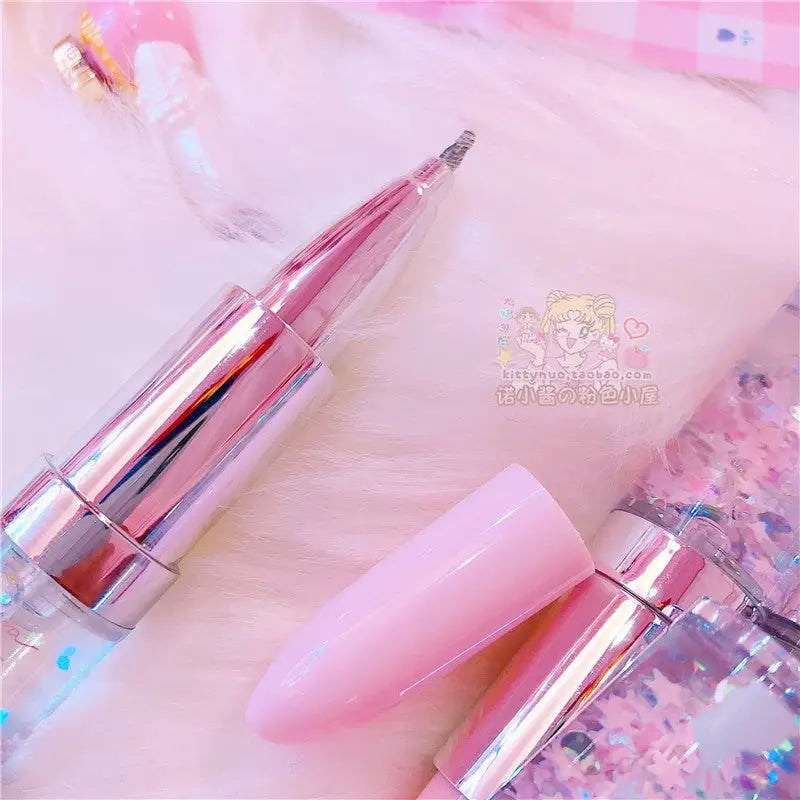 Liquid Glitter Lipstick Shaped Pen for Doodling and Crafts - pen