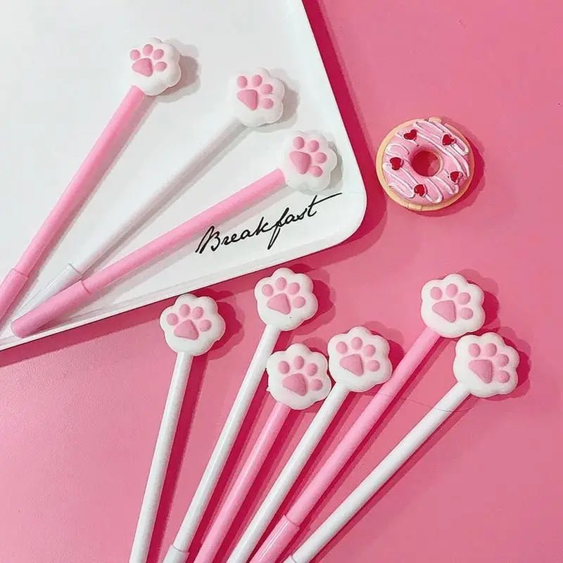 Little Paw Gel Pens in Pink and White Kawaii Styles Now In Stock - Cosparty