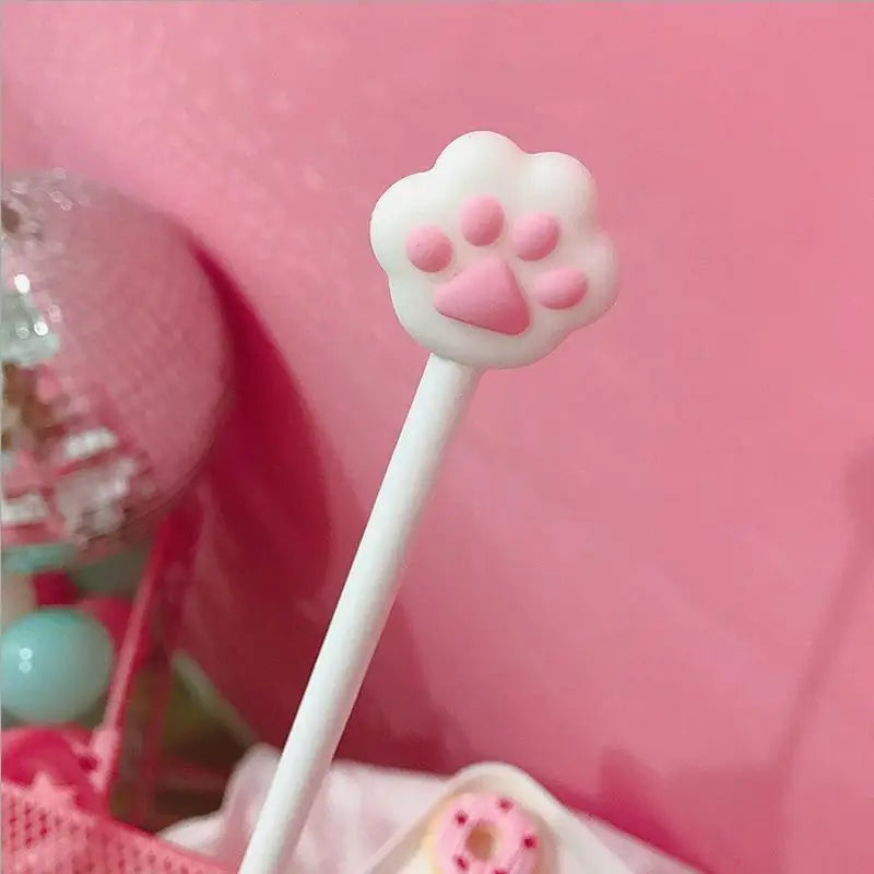 Little Paw Gel Pens in Pink and White Kawaii Styles Now In Stock - stationary