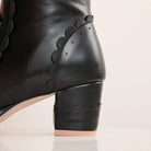 Lolita Bow Fur Knee High Boots in Pink, Black, and White - Cosparty