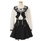 Lolita Suspender Skirt in Dark Pink, Black, and Plaid Black Options - Cosparty