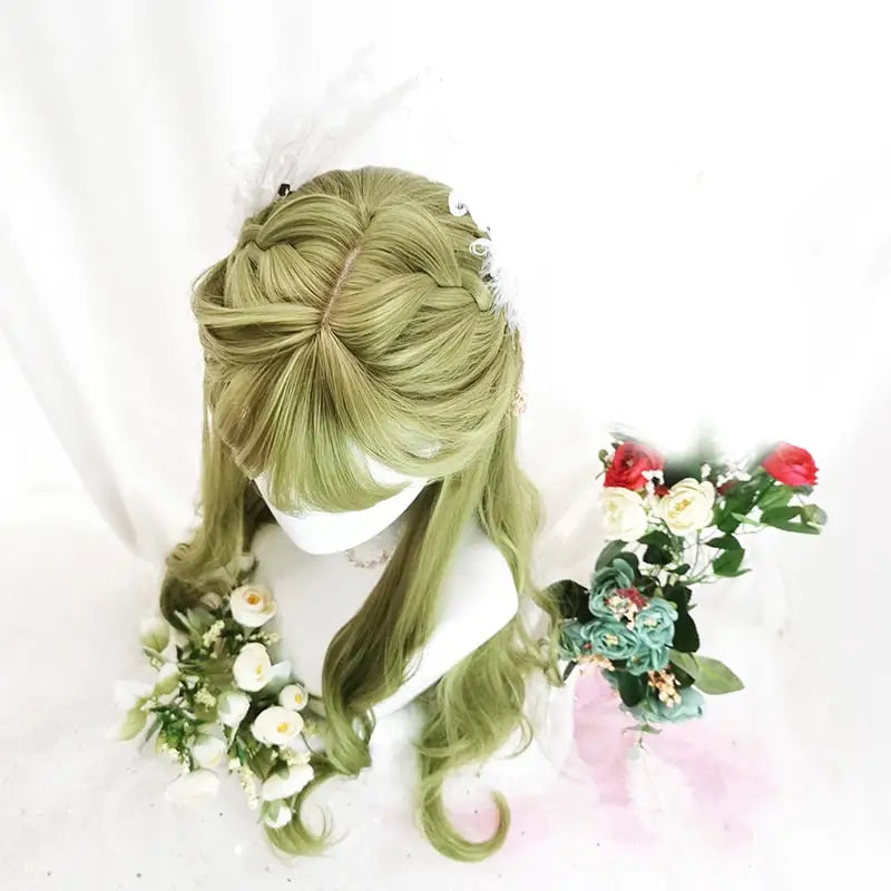 Long Green Lolita Wig with Styling Options and Soft Waves - wig