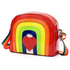 3d rainbow purse handbag shoulder cross body bag shiny vegan leather gay pride lgbt community red heart love rainbowcore by Cosparty