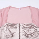 Long Sleeve Satin Bustier Crop Top for Angelcore and Fairycore - shirt