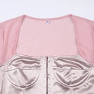 Long Sleeve Satin Bustier Crop Top for Angelcore and Fairycore - Cosparty