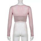 Long Sleeve Satin Bustier Crop Top for Angelcore and Fairycore - Cosparty