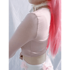 Long Sleeve Satin Bustier Crop Top for Angelcore and Fairycore - Cosparty