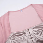 Long Sleeve Satin Bustier Crop Top for Angelcore and Fairycore - Cosparty