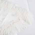 Long Sleeve White Fur Trimmed Sweater Dress for Cozy Winter Style - Cosparty