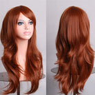 Long Solid Color Cosplay Wig with Face-Framing Fringe - Brown - Wig