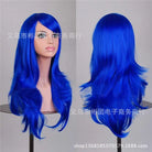 Long Solid Color Cosplay Wig with Face-Framing Fringe - Blue - Wig