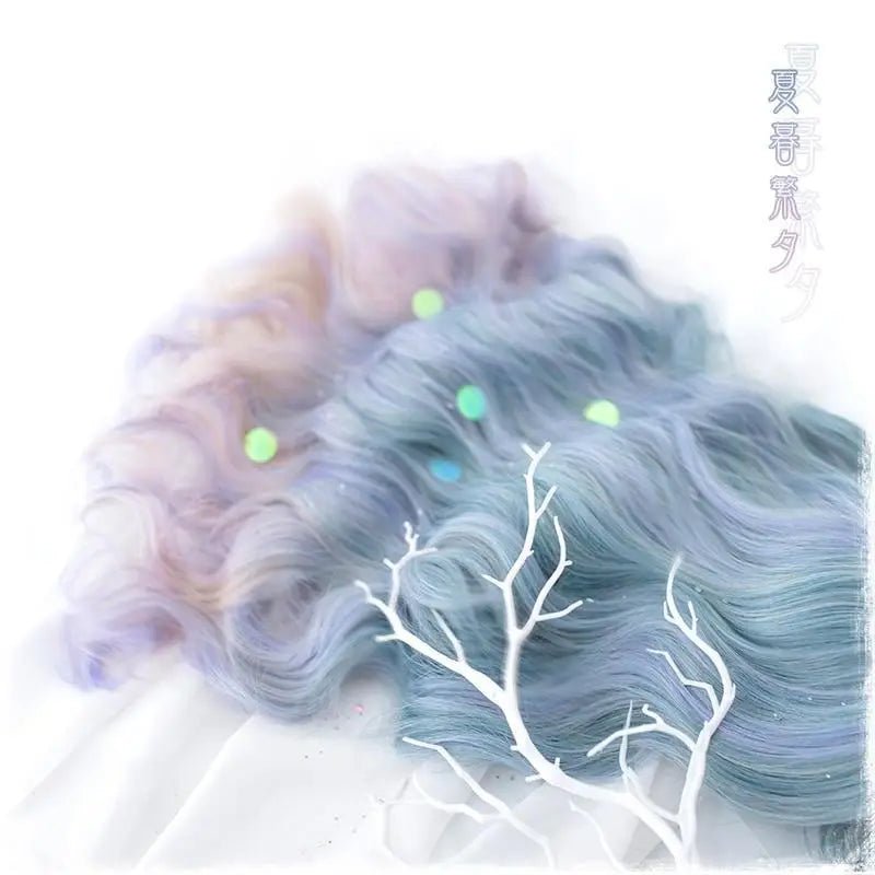 Long Wavy Lolita Wig in Blue Purple Ombre with Fringe - Cosparty