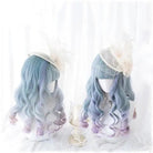 Long Wavy Lolita Wig in Blue Purple Ombre with Fringe - Cosparty