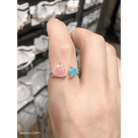 Lovestruck Spiral Ring with Pink Hearts and Stars - Cosparty