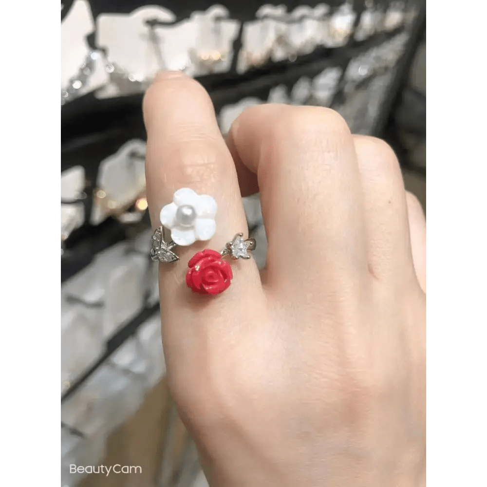 Lovestruck Spiral Ring with Pink Hearts and Stars - Cosparty