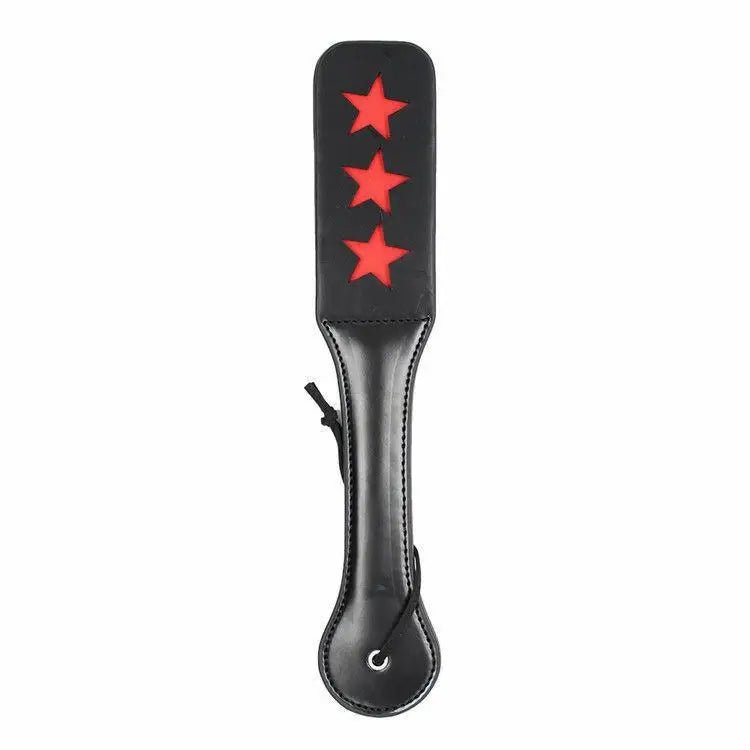 Luxurious Black and Red Vegan Leather Naughty Paddle in New Condition - Cosparty