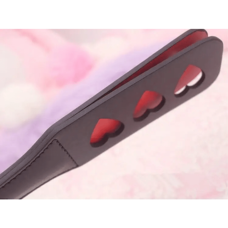 Luxurious Black and Red Vegan Leather Naughty Paddle in New Condition - Cosparty