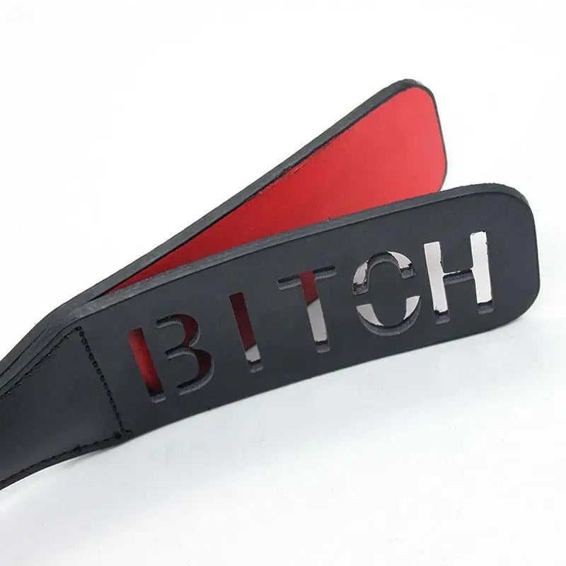 Luxurious Black and Red Vegan Leather Naughty Paddle in New Condition - paddle