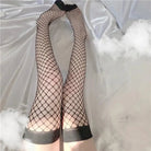 Luxurious Black and White Fishnet Stockings with Chunky Mesh Details - Cosparty