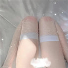 Luxurious Black and White Fishnet Stockings with Chunky Mesh Details - Cosparty