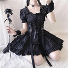 Luxurious Black Gothic Victorian Inspired Gothic Lolita Dress 84cm Waist - Cosparty