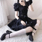 Luxurious Black Gothic Victorian Inspired Gothic Lolita Dress 84cm Waist - Cosparty