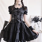 Luxurious Black Gothic Victorian Inspired Gothic Lolita Dress 84cm Waist - dress