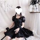 Luxurious Black Gothic Victorian Inspired Gothic Lolita Dress 84cm Waist - dress