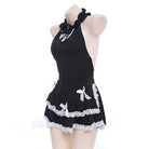 Luxurious Black Ruffled Maid Dress for Roleplaying Vixens - Cosparty