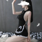 Luxurious Black Ruffled Maid Dress for Roleplaying Vixens - Cosparty