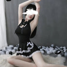 Luxurious Black Ruffled Maid Dress for Roleplaying Vixens - Cosparty