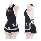 Luxurious Black Ruffled Maid Dress for Roleplaying Vixens - Cosparty