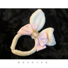 Luxurious Bunny Ears Headband with Satin Ribbons and Jewels - Cosparty