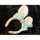 Luxurious Bunny Ears Headband with Satin Ribbons and Jewels - Cosparty