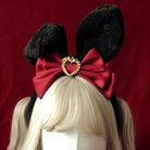 Luxury Bunny Headband - Red & Black - bags