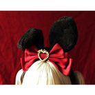 Luxurious Bunny Ears Headband with Satin Ribbons and Jewels - headband