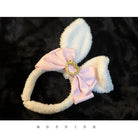 Luxurious Bunny Ears Headband with Satin Ribbons and Jewels - Cosparty