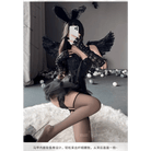 Luxurious Dark Angel Corset Lingerie Set with Tutu and Silk Ribbons - Cosparty