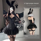 Luxurious Dark Angel Corset Lingerie Set with Tutu and Silk Ribbons - lingerie