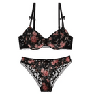 Luxurious Floral and Lace Lingerie Set with Elegant Details - Cosparty