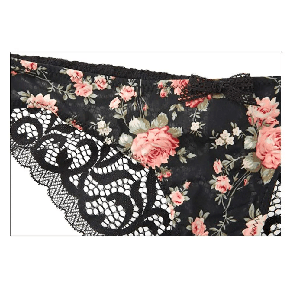 Luxurious Floral and Lace Lingerie Set with Elegant Details - Cosparty