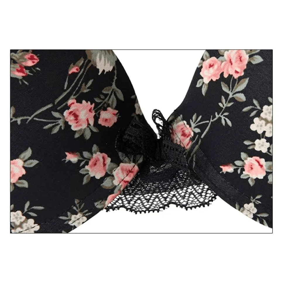 Luxurious Floral and Lace Lingerie Set with Elegant Details - Cosparty