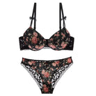 Luxurious Floral and Lace Lingerie Set with Elegant Details - Cosparty