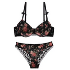 Flower Lace Lingerie Set Push Up Bra And Panties Undies