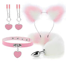 Luxurious Fox Cat Tail Plug Set with Ear Headband and Fuzzy Collar - Cosparty