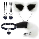 Luxurious Fox Cat Tail Plug Set with Ear Headband and Fuzzy Collar - Cosparty