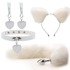 Luxurious Fox Cat Tail Plug Set with Ear Headband and Fuzzy Collar - Cosparty